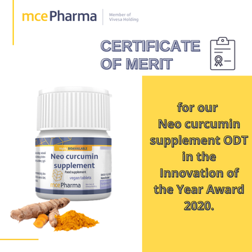 Ocenění našeho produktu Neo curcumin supplement ODT v soutěži Inovace roku 2020